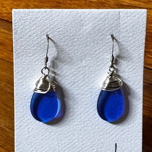 Blue Teardrop Hypoallergenic Earrings